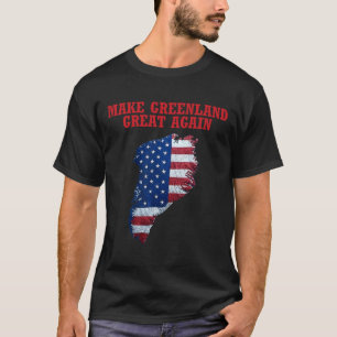 Trump Grönland - Flagge der USA macht Grönland zu T-Shirt