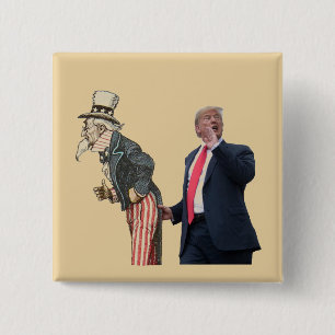 Trump grüßt Uncle Sam Button