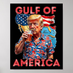 Trump grüßt vom Golf Beach of America Poster
