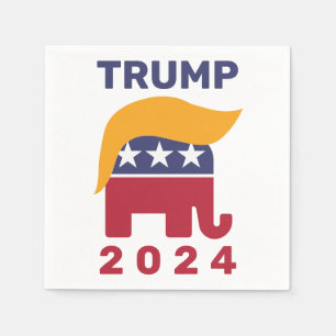 Trump haar 2024 Paper Napkins, Standard Cocktail Serviette