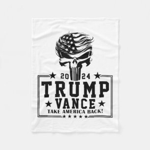 Trump Hair Skull Halloween amerikanische Flagge Tr Fleecedecke