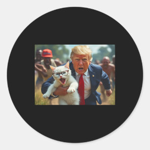 Trump hält Katze, wählt Trump, Haustiere für Trump Runder Aufkleber