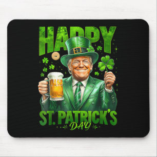 Trump Happy St Patricks Day Lucky Kleeblatt Irish  Mousepad