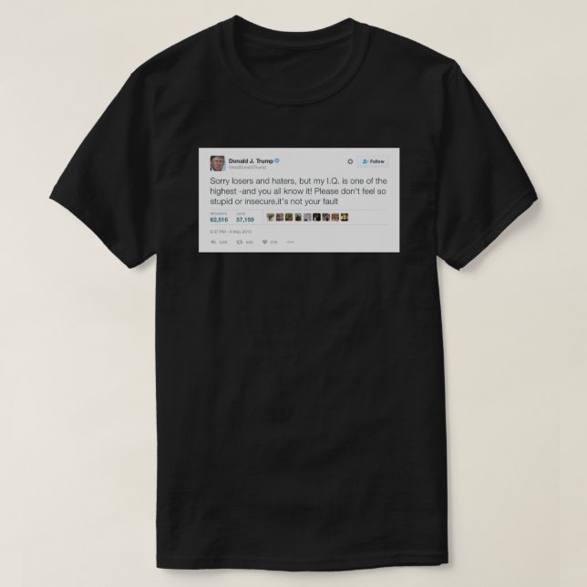 Trump hasst und verliert getweetet Sticker T-Shirt (Design vorne)