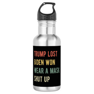 Trump hat Biden verloren, eine Maske zu tragen, Edelstahlflasche