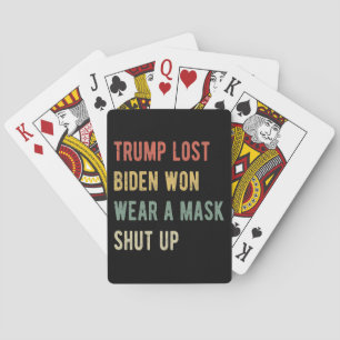 Trump hat Biden verloren, eine Maske zu tragen Spielkarten