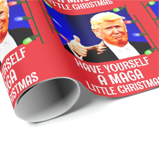 TRUMP HAT EIN MAGA-KLEINES CHRISTMAS-Wrapping Pape Geschenkpapier (Rolleneckpunkt)