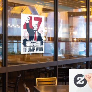 Trump hat erneut die Präsidentschaftswahl 2024 gew Fensteraufkleber