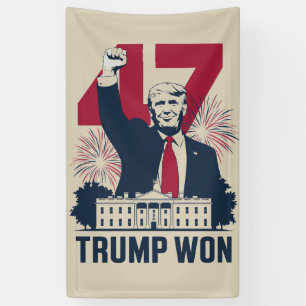 Trump hat erneut die Wahl 2024 zum Präsidenten gew Banner