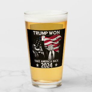 Trump hat erneut gesiegt, Amerika zurückholen 2024 Glas