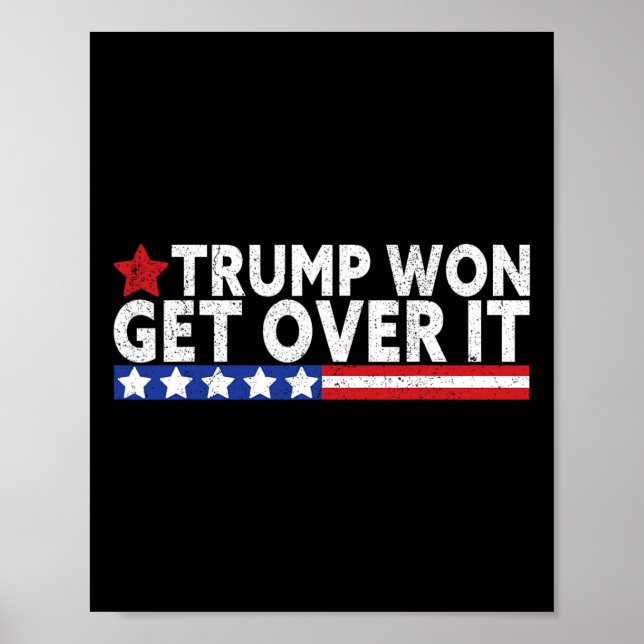 Trump hat gewonnen, finde dich damit ab 2025 Flagg Poster (Vorne)