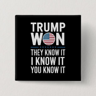 Trump hat gewonnen, sie wissen es 2024 47. Präside Button