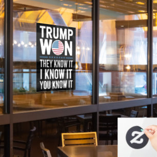 Trump hat gewonnen, sie wissen es 2024 47. Präside Fensteraufkleber