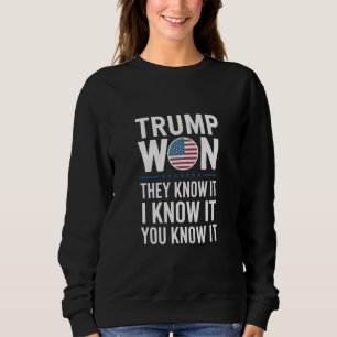 Trump hat gewonnen, sie wissen es 2024 47. Präside Sweatshirt