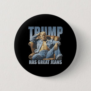 Trump hat großartige Jeans Lustiges Retro Button