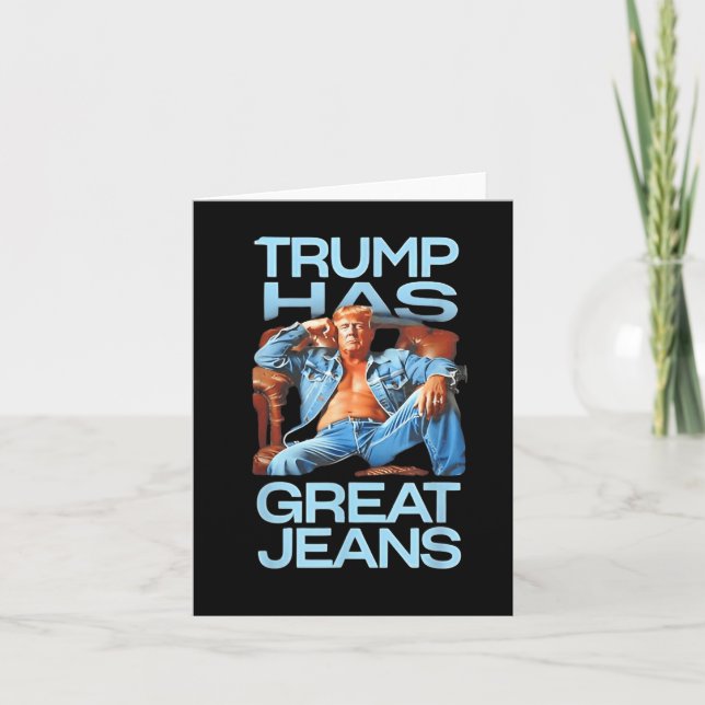 Trump hat große Jeans lustige Geschenke politische Karte (Vorderseite)