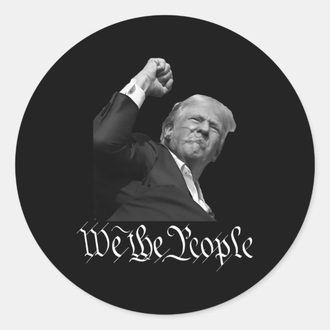 Trump hebt die Faust des Volkes auf Runder Aufkleber (Vorderseite)