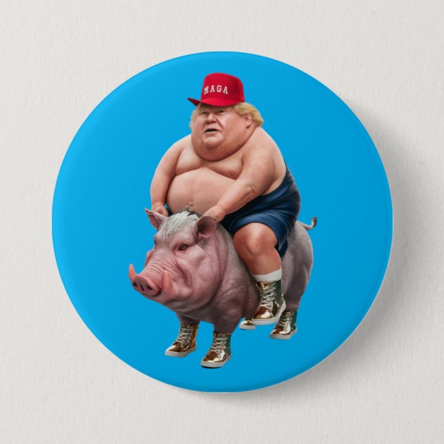 Trump Hog on Hog Button (Vorderseite)