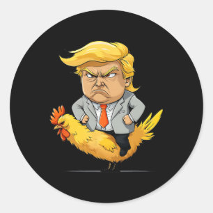 Trump Hühnerjockey Satire - Lustiger politischer H Runder Aufkleber