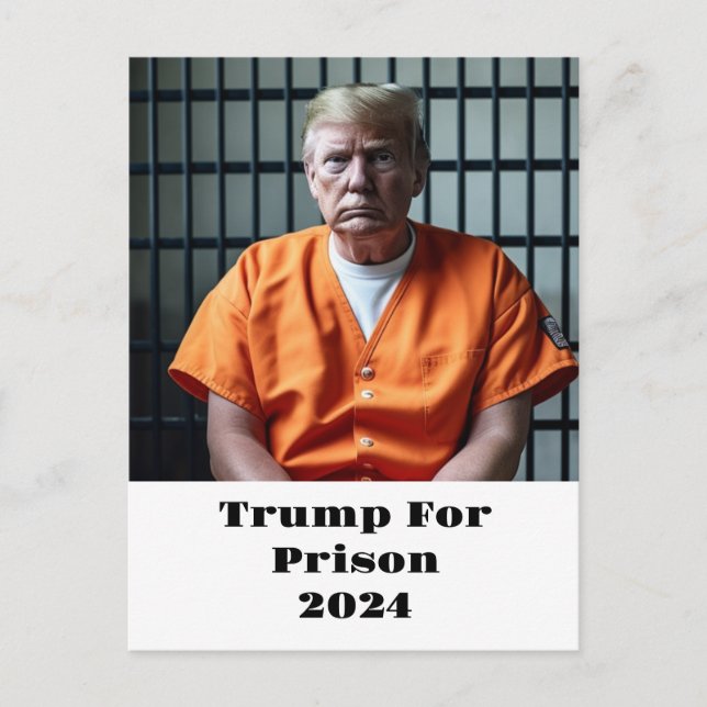 Trump im Gefängnis 2024 Postkarte (Vorderseite)
