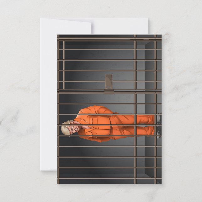 Trump im Gefängnis 3,5" x 5" Flat Dankeschön Karte (Vorderseite)
