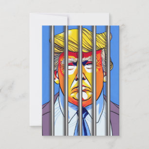 Trump im Gefängnis 3,5" x 5" Flat Dankeschön Karte