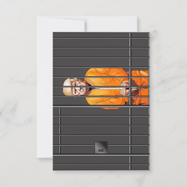 Trump im Gefängnis 3,5" x 5" Flat Dankeschön Karte (Vorderseite)