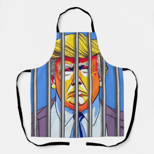 Trump im Gefängnis All-over-Print-Schürze, Mittel Schürze