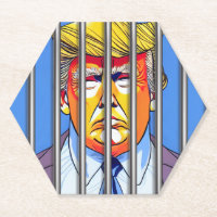 Trump im Gefängnis Custom Hexagon-Untersetzer