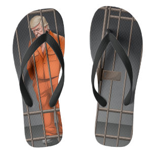 Trump im Gefängnis Erwachsene Flip Flops (breite S