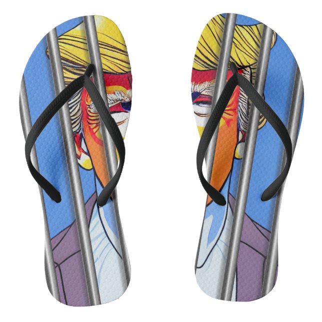 Trump im Gefängnis Erwachsene Flip Flops (Slim Str (Fußbett)