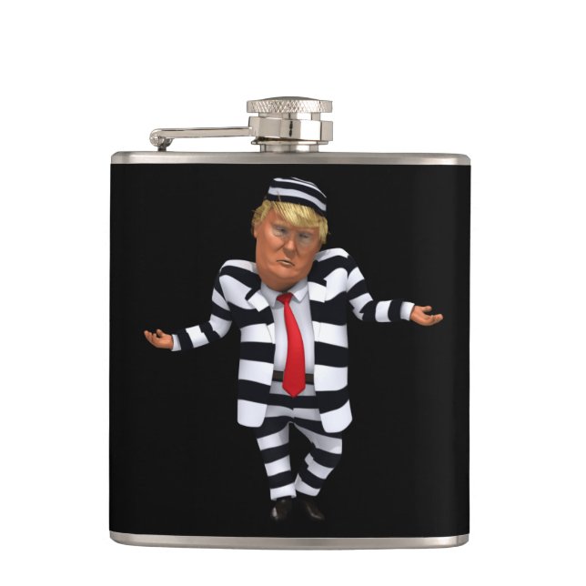 Trump im Gefängnis Flachmann (Vorderseite)