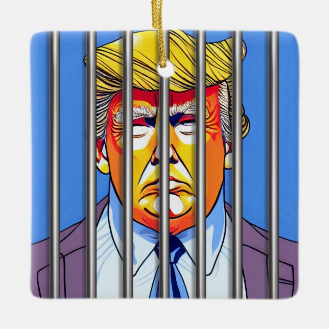 Trump im Gefängnis Keramik Square Ornament (Vorderseite)