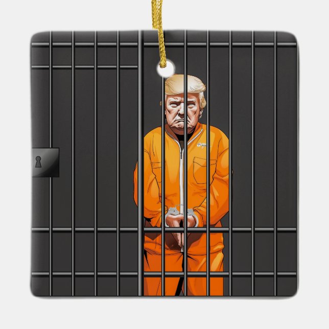 Trump im Gefängnis Keramik Square Ornament (Vorderseite)
