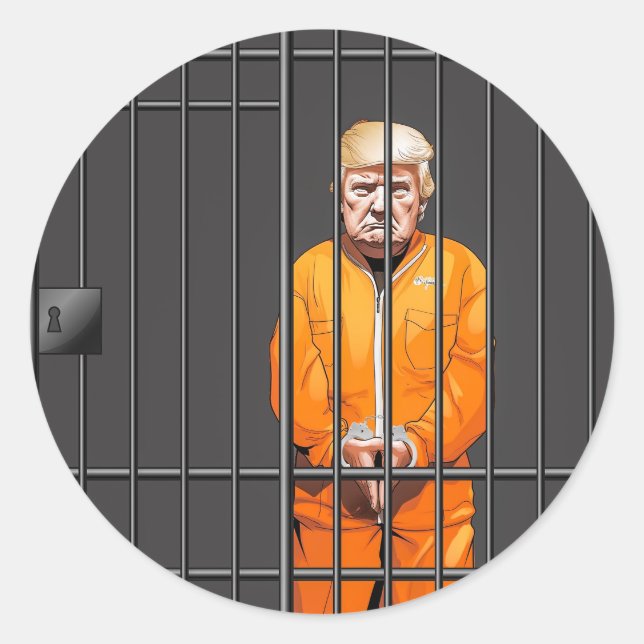 Trump im Gefängnis - Klassischer Rundaufkleber Runder Aufkleber (Vorderseite)