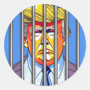 Trump im Gefängnis - Klassischer Rundaufkleber Runder Aufkleber