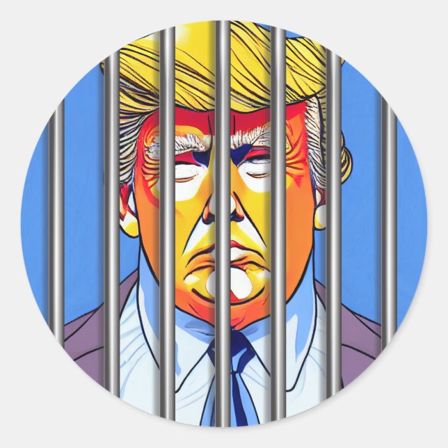 Trump im Gefängnis - Klassischer Rundaufkleber Runder Aufkleber (Vorderseite)