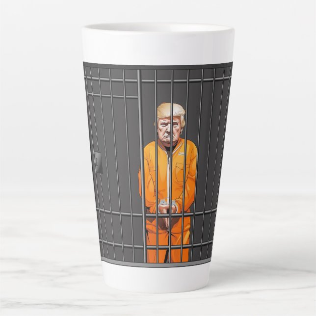 Trump im Gefängnis Latte-Tasse Milchtasse (Vorderseite)
