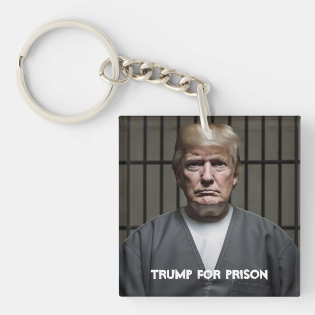 Trump im Gefängnis Schlüsselanhänger (Vorderseite)