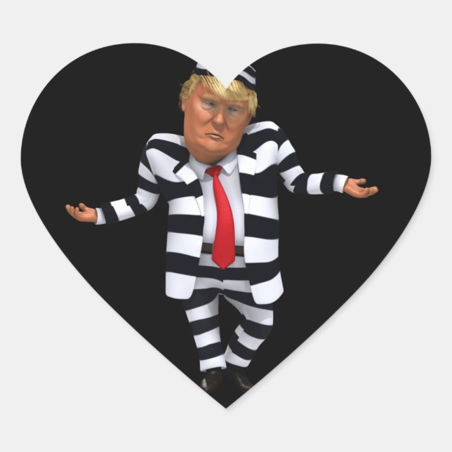 Trump im Gefängnis Wear Herz-Aufkleber (Vorderseite)