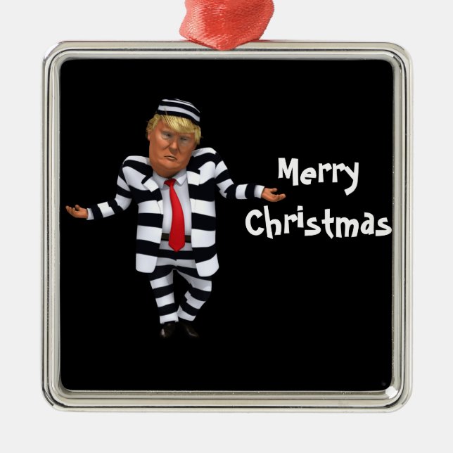 Trump im Gefängnis Wear Ornament Aus Metall (Vorne)