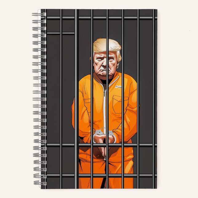 Trump im Jail Spiral Notebook 5,5" x 8,5" Notizbuch (Vorderseite)