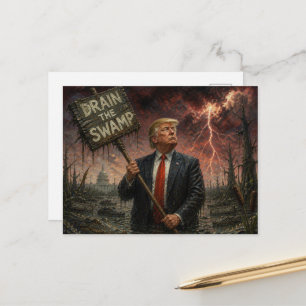 Trump im Sumpf - Blitz am Himmel Postkarte