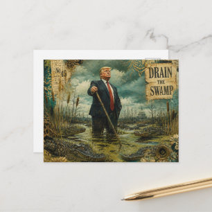 Trump im Sumpf Collage Postkarte