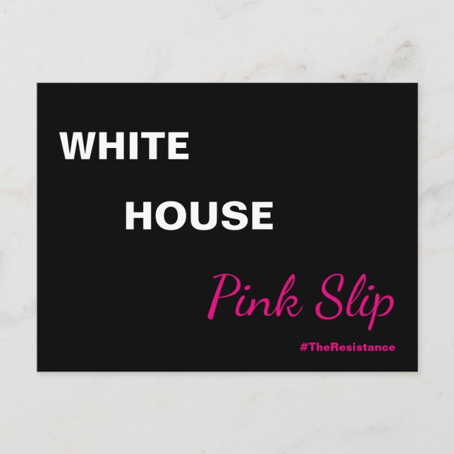 Trump im Weißen Haus rosa schwarzer Widerstand Postkarte (Vorderseite)