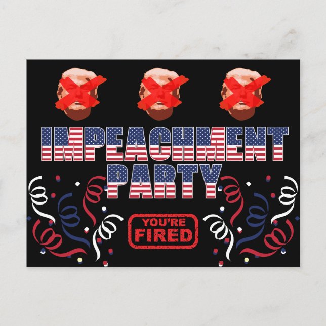 Trump Impeachment Party Einladungspostkarte (Vorderseite)