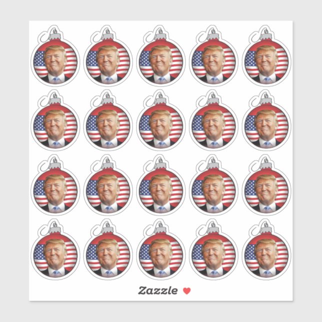 Trump in einem Weihnachtsball Aufkleber (Blatt)