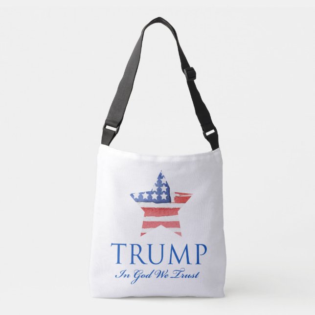 TRUMP in Gott Wir vertrauen Totasche Tragetaschen Mit Langen Trägern (Vorderseite)