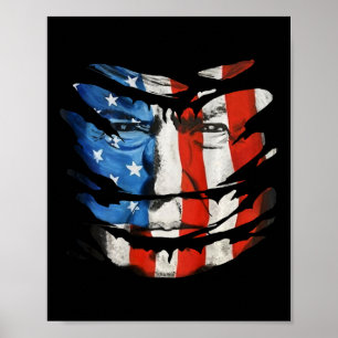 Trump ist ein Nationalheld Us Tränenflagge Gesicht Poster