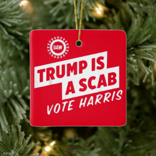 Trump ist ein Scab Vote Harris 2024-Präsident Keramikornament